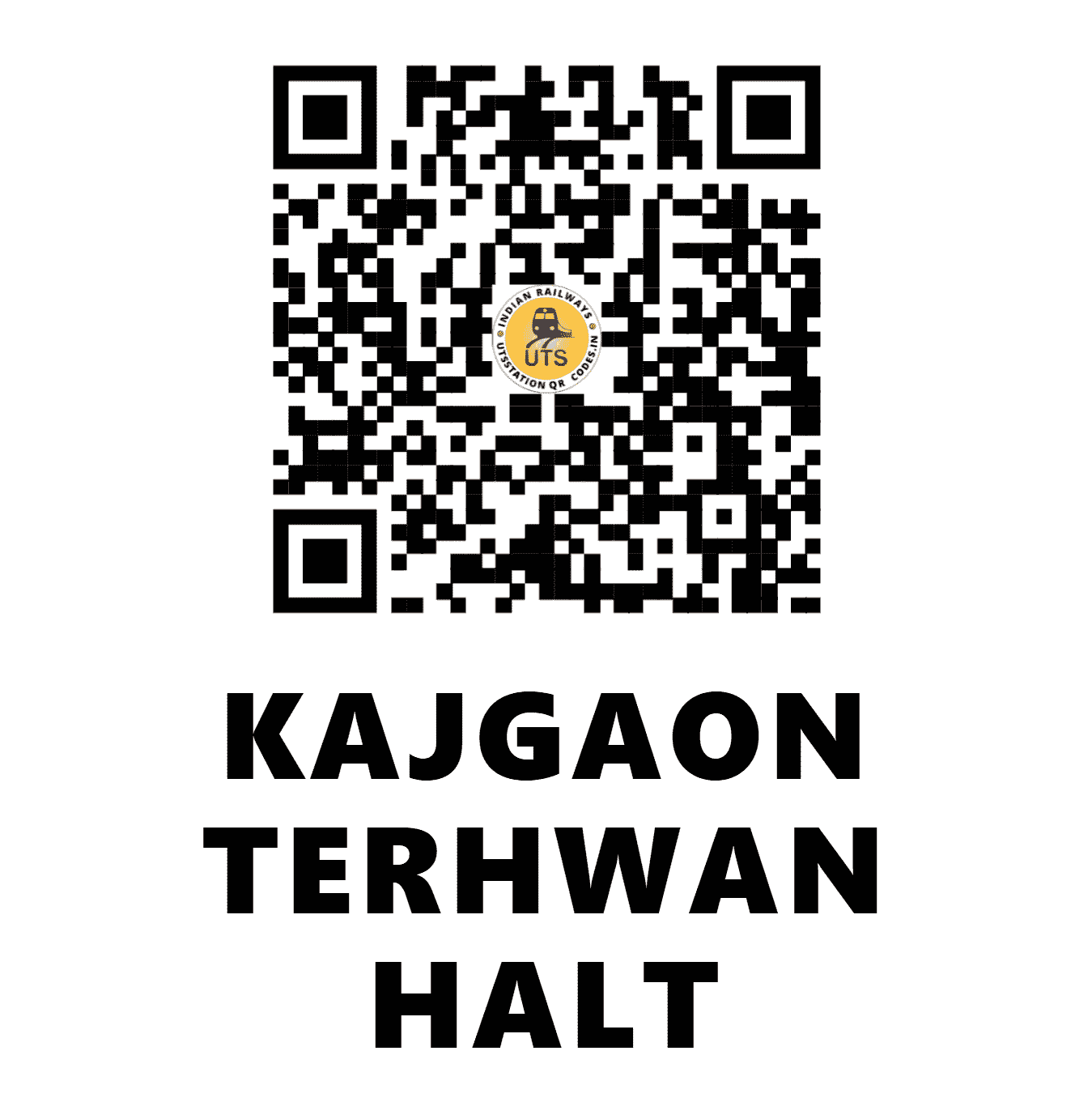 UTS QR Code for KAJGAON TERHWAN HALT - KJTW - NR (UTTAR PRADESH)
